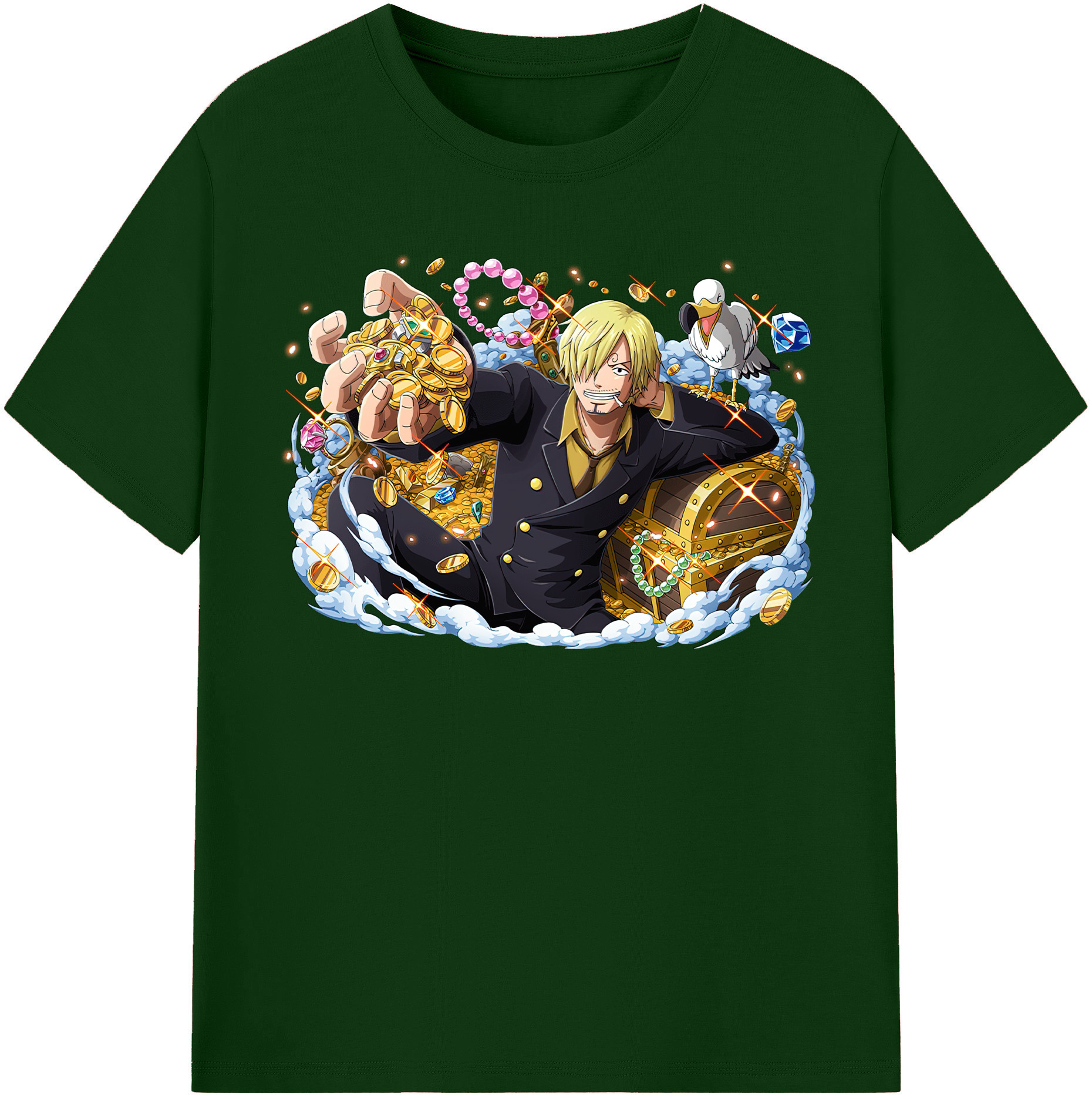 ワンピース サンジ ONE PIECE Sanji 綿100％半袖Tシャツ（フロントプリント）